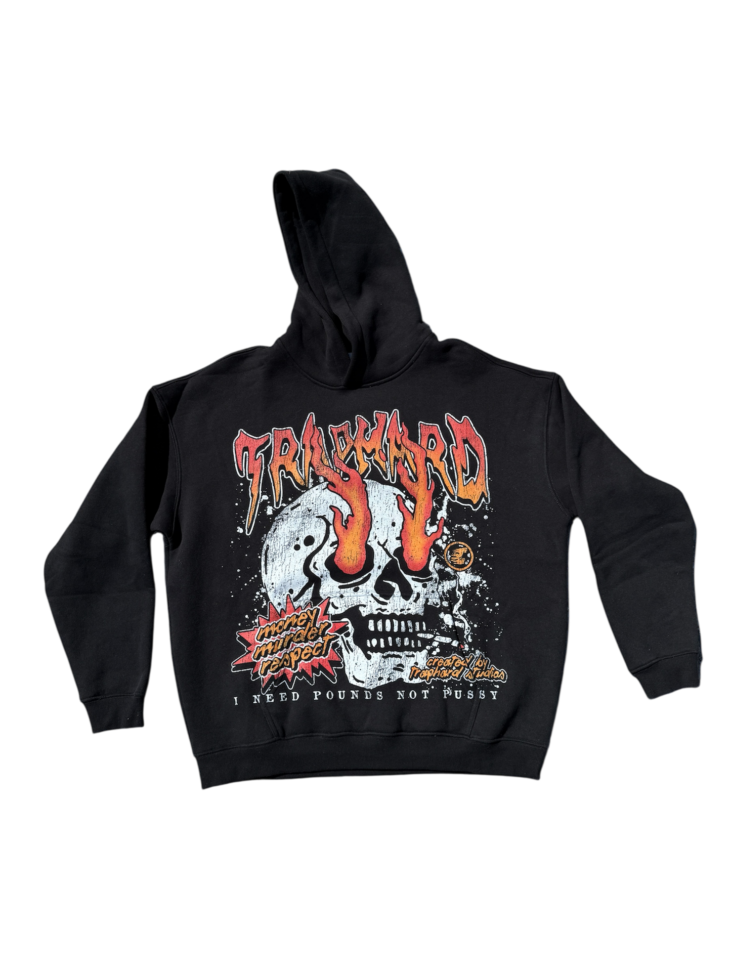 “Traphard Inferno Hoodie” – Money, Murder, Respect Edition