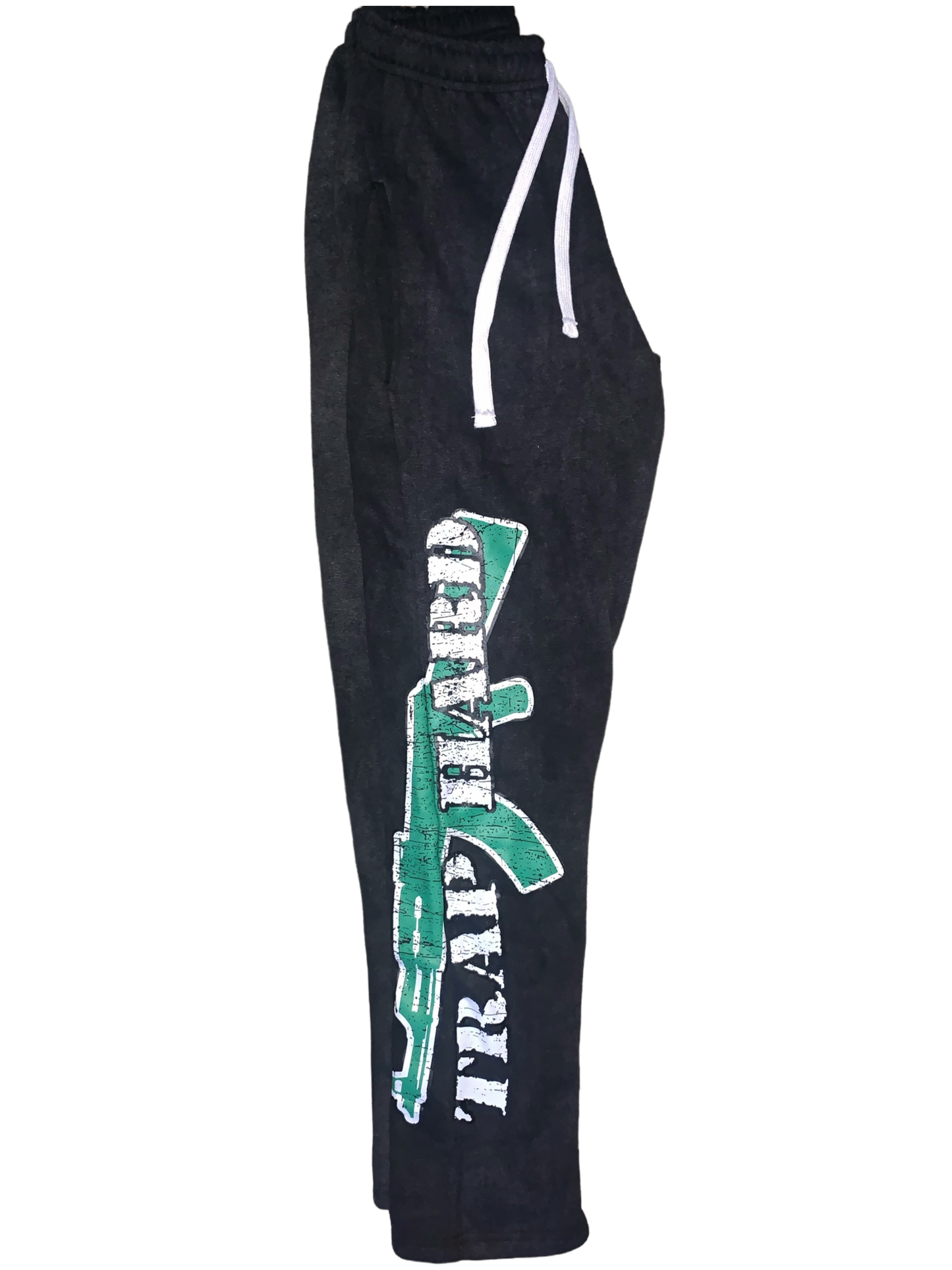 Trap Hard Acid Wash Green and Black Sweatpants