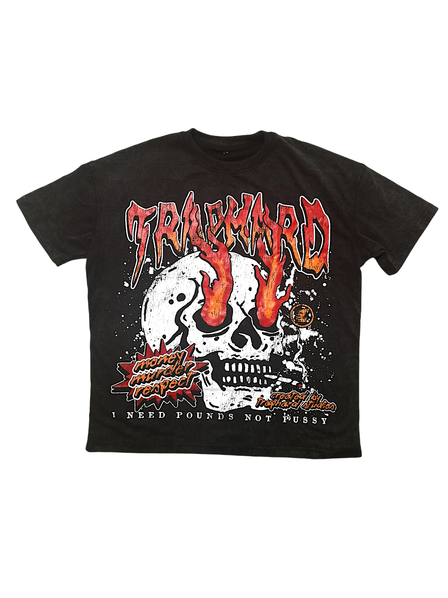 Trap Hard Flaming Skull T - Shirt