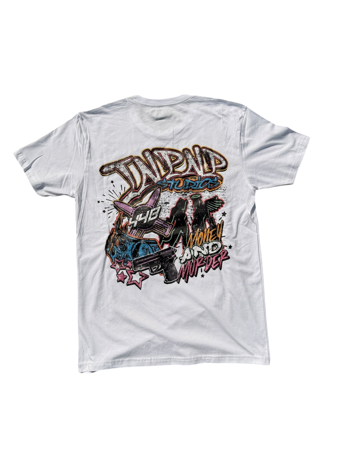 White/Multi Color Mask Tee